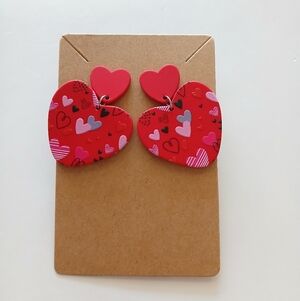 Fashion Jewelry Red Heart Earrings